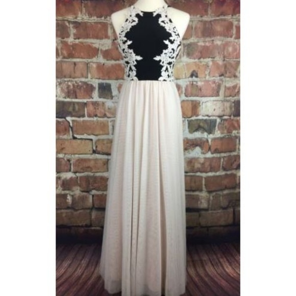 Blondie Nites Dresses & Skirts - BLONDIE NITES Lace Applique Long Prom Dress